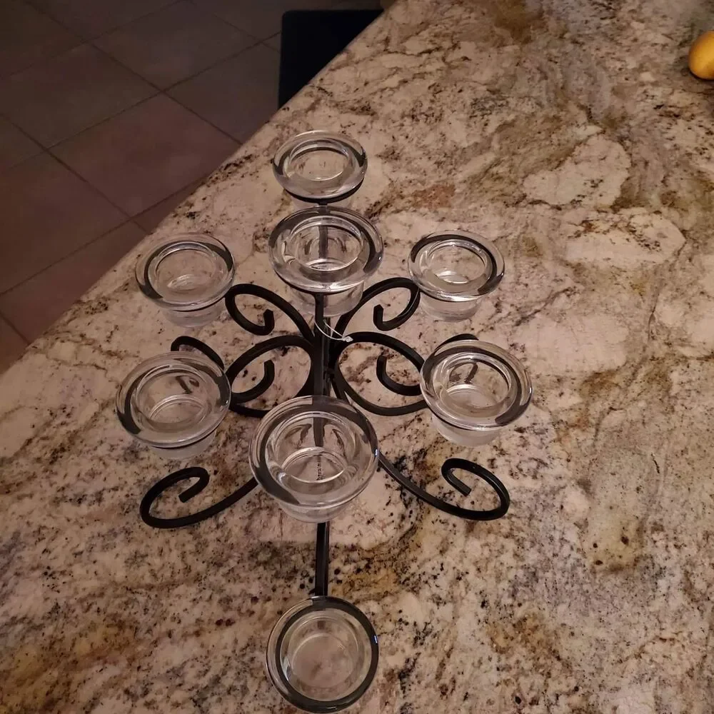 Mikasa Wrought-iron and Glass Centerpiece featuring  9 votive Candle Holders